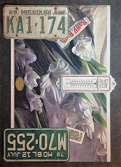 Kent Addison, Irises, Baby Ruth( Trompe-l'œil Still Life)<br />
Watercolor
