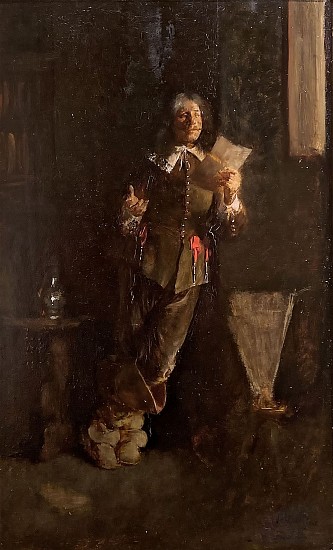 Louis-Edmond Mettling, Monsieur lisant à la lumière de la fenêtre
Oil on Panel
