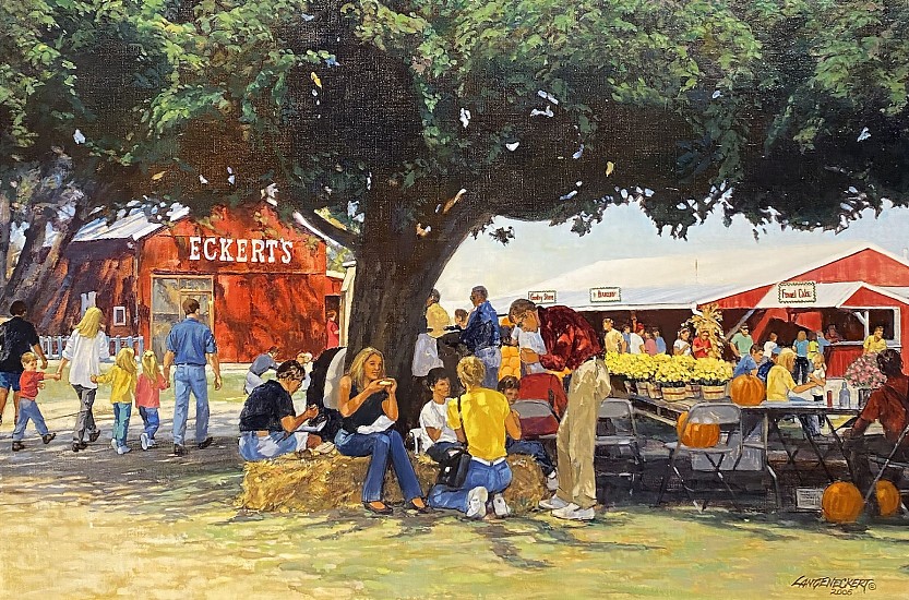 Don Langeneckert, Eckert’s Farm, Belleville "Under the Big Tree"<br />
2006, Oil on Canvas Laid To Masonite