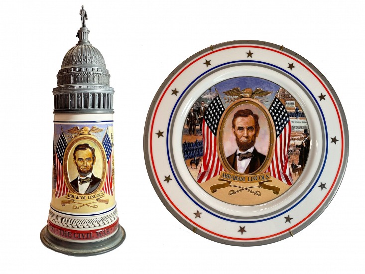 Don Langeneckert, Abraham Lincoln, from Beer Stein History Series
1992, Ceramic Beer Stein and Plate