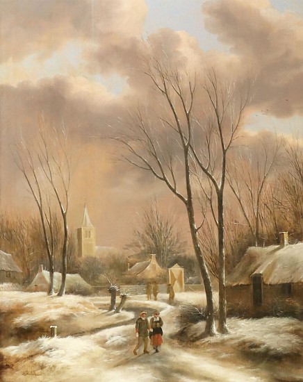 Klaes Molenaer, Winterse wandeling (Winter Stroll)
Oil on Panel