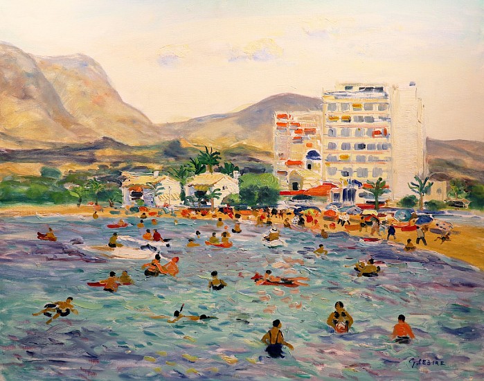Gaston Sebire, Beach Scene
Oil on Canvas