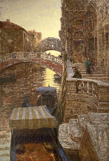 Paul Cornoyer, Venetian Canal at Sunset
Oil on Canvas