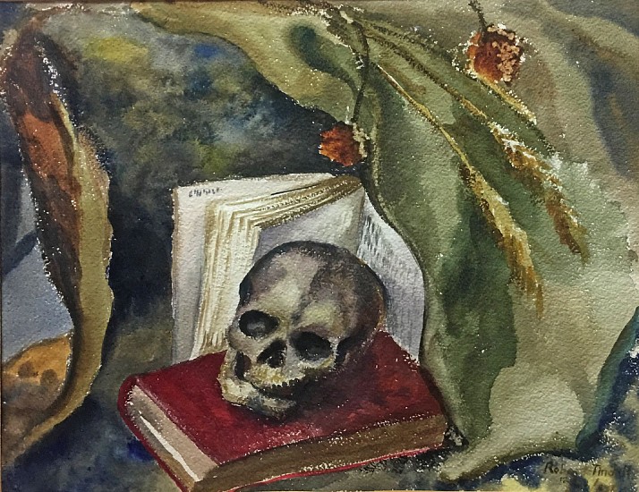Robert E. Tindall, Still Life with Book and Skull
Watercolor