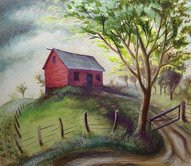 Robert E. Tindall, Hilltop Barn
Jun-43, Gouache