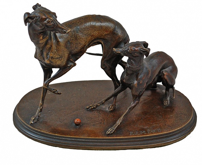 Pierre Jules Mene, Two Greyhounds at Play
Bronze