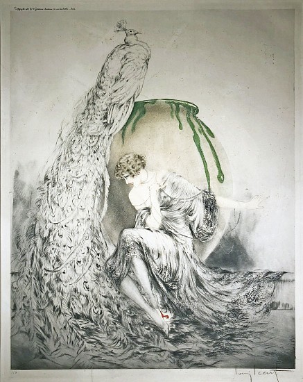 Louis Icart, La Paon (Peacock)
Aquatint Engraving