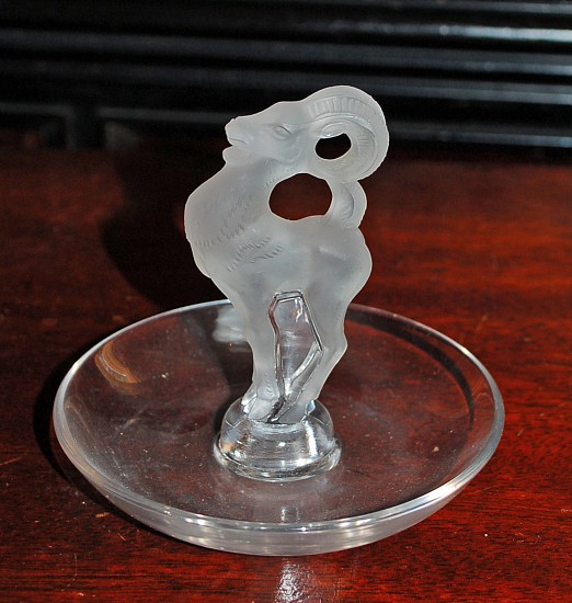 Lalique, Ram Ring Holder
Glass