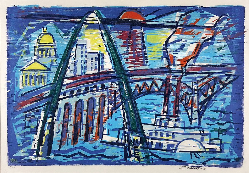 Werner Drewes, St. Louis Riverfront
Color Woodblock