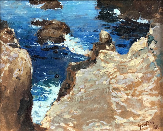 Gustav Goetsch, Looking Down, Carmel By the Sea
1958, Oil on Board