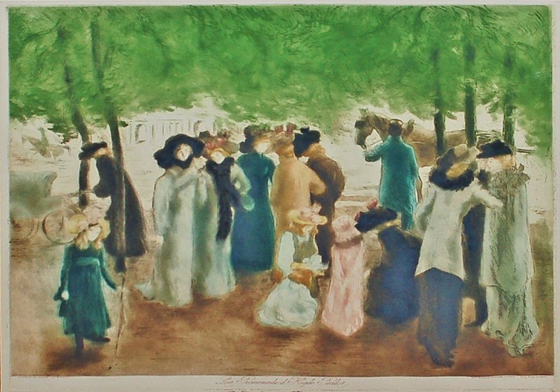 Alfredo Muller, La Promenade de Hyde Park
Aquatint Engraving