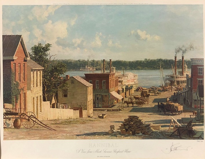 John Stobart, A View From Mark Twain's Boyhood Home
Color Lithograph