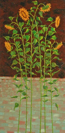 Louis Carl Hvasta, Sunflowers
Oil on Board