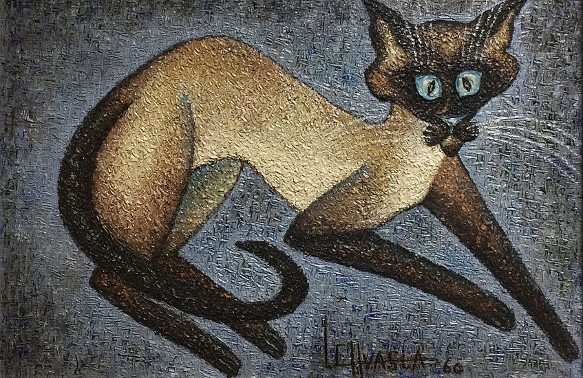 Louis Carl Hvasta, Siamese Cat
1960, Oil on Panel