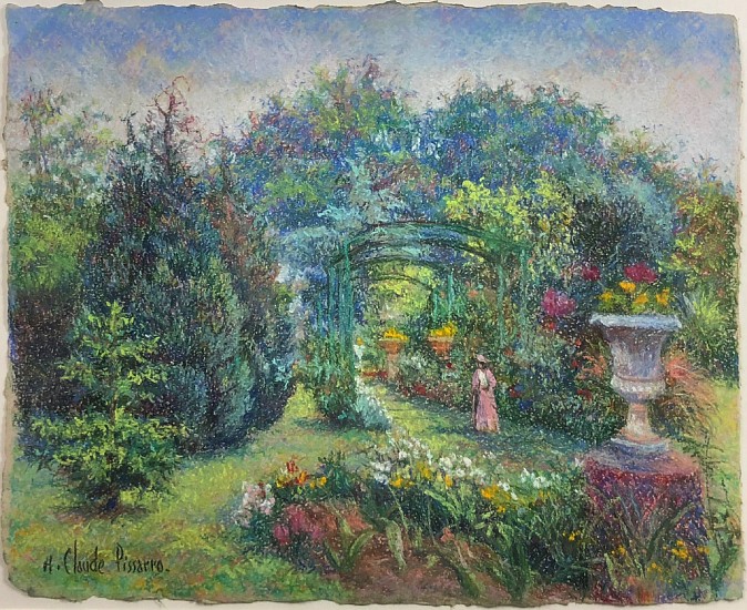 H. Claude Pissarro, Katia En Rose Au Jardin
Pastel