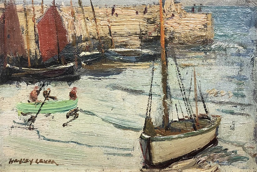 Richard Haley Lever, Fishing Boats, St. Ives Cornwall Pier
Oil on Canvas