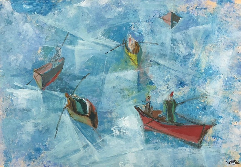 Yaakov (Jacob) Eisenscher, Five Boats
Gouache