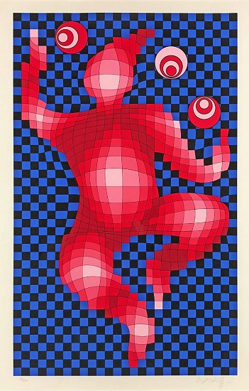 Victor Vasarely, Juggling Figure
Color Lithograph