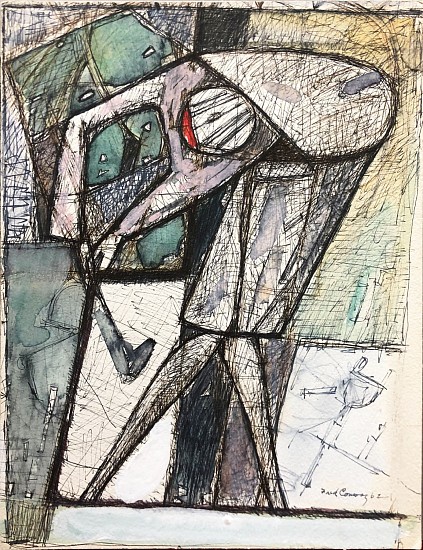 Fred Conway, Abstract Golfer
Pen, Ink and Watercolor