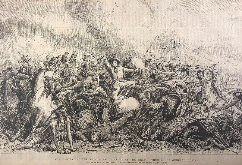 William de la Montagne Cary, The Battle of Little Big Horn River
July 19th 1876, Woodblock