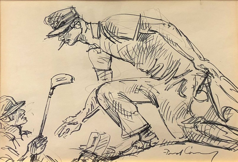 Fred Conway, Caddy Handing a Player His Driver
Pen and Ink on Paper