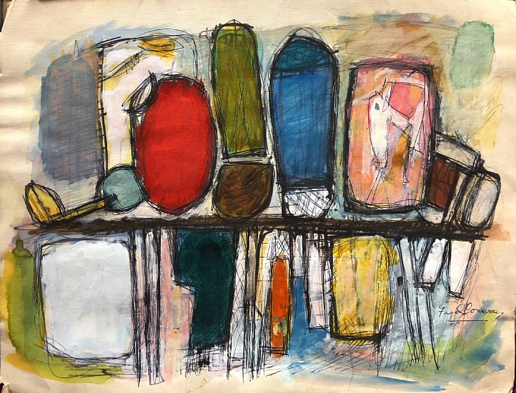 Fred Conway, Golf Bags
1962, Pen, Ink and Watercolor on Paper