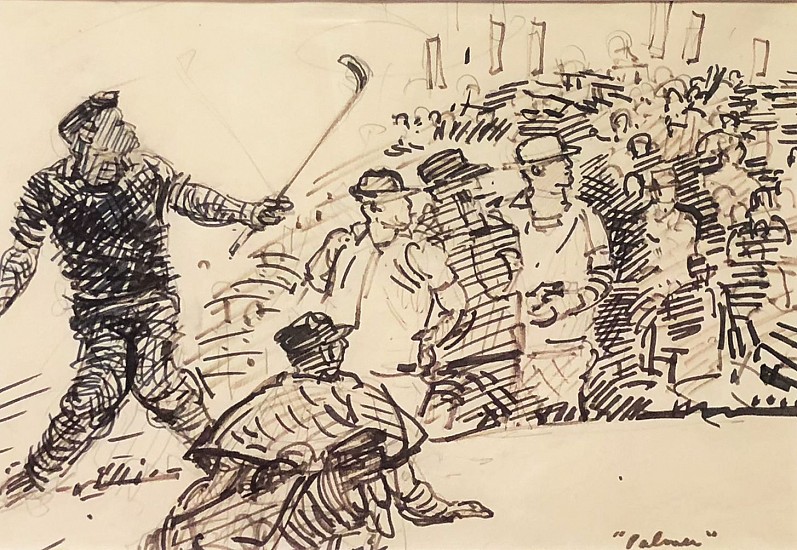 Fred Conway, Palmer Teeing Off
Pen and Ink on Paper