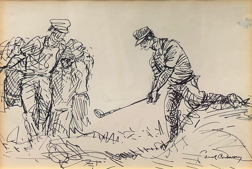 Fred Conway, Player Teeing Off and Caddy
Pen and Ink on Paper