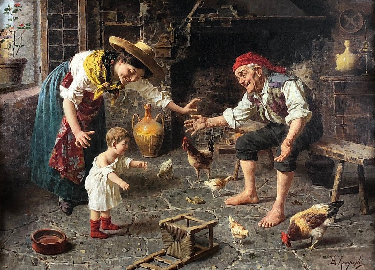 Eugenio Eduardo Zampighi, First Steps
Oil on Canvas