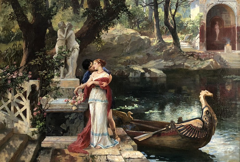 A. Lorenzo, Lovers at the Steps of a Lagoon
Oil on Canvas