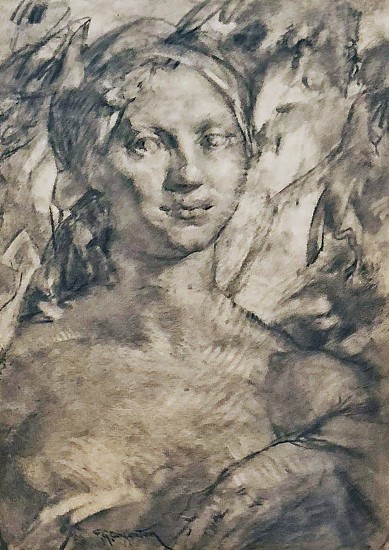 Fred Green Carpenter, Classic Study of a Woman's Head
Charcoal on Paper