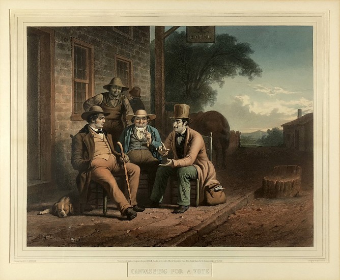 George Caleb Bingham, Canvassing for a Vote
1853, Lithograph