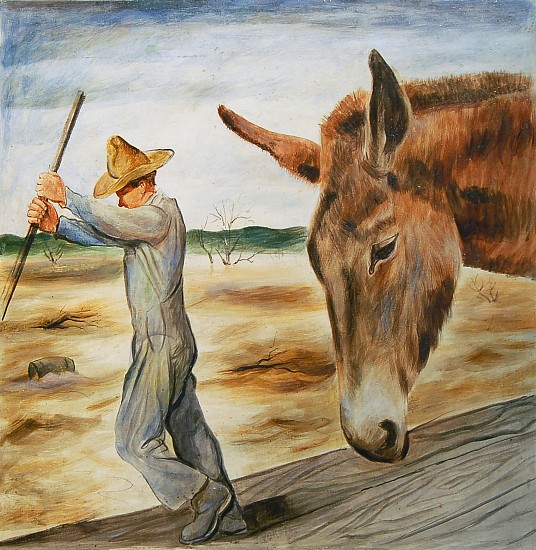 Joseph Vorst, Farmer and Mule
Oil on Panel