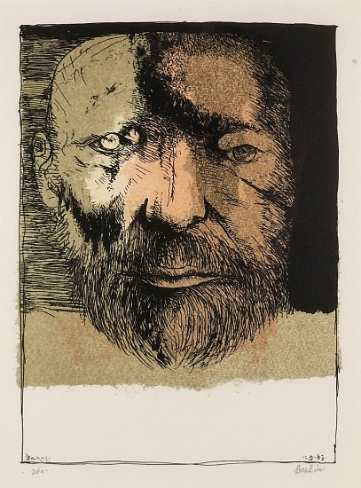 Leonard Baskin, Portrait
1983, Color Lithograph