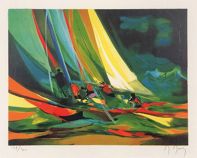Marcel Mouly, Sailboat
Color Lithograph