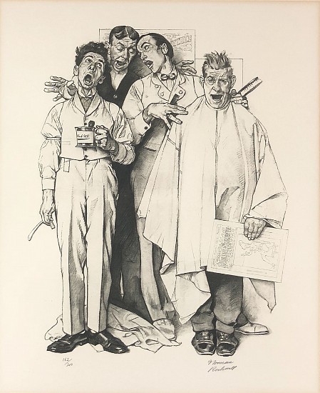 Norman Percevel Rockwell, Barbershop Quartet
Black and White Lithograph