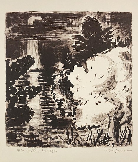 Kare Shag, Flowering Tree - Moonlight
1990, Black and White Lithograph