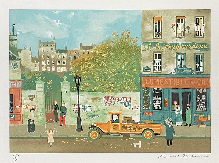 Michelle Delacroix, Comestible de Crop, from Souvenirs of Paris
Color Lithograph