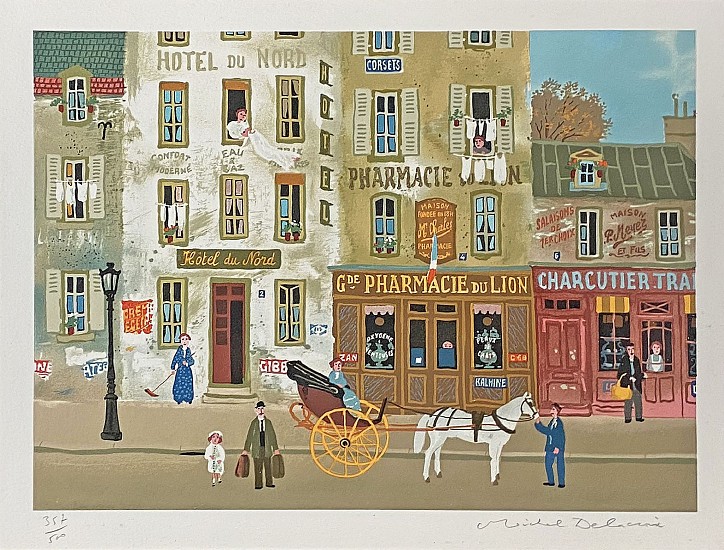 Michelle Delacroix, Pharmacie du Lion, from Souvenirs of Paris
Color Lithograph