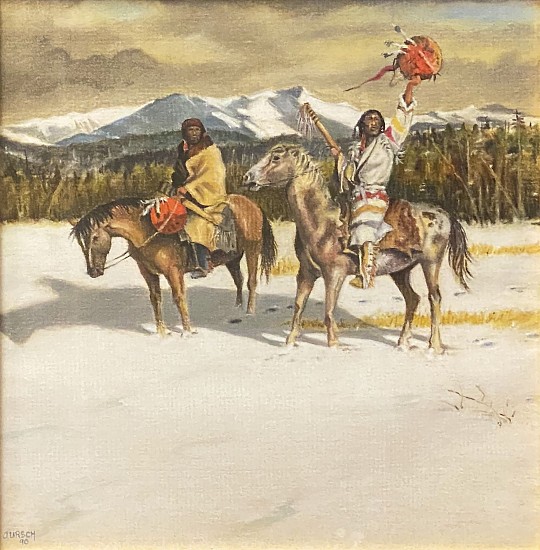 J. Ursch, Two Indians on Horseback in Winter
1990, Pencil and Pastel on Paper