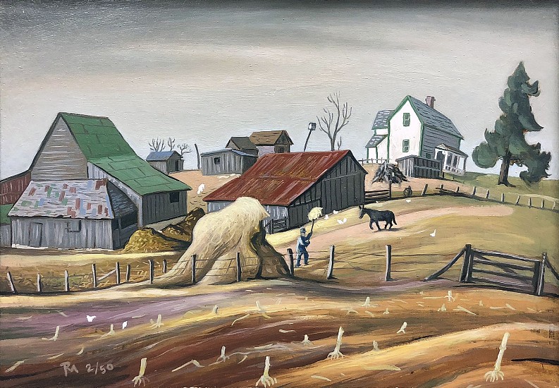 Roger Medearis, Hillside Farmer, Sketch Near Jefferson City, MO, February, 1950
1950, Sketch in Oils