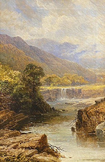 George Law Beetholme, Waterfall Landscape
Oil on Canvas
