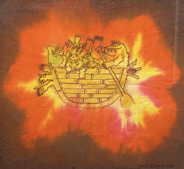 David Gilhooly, Charon's Barge
1978, Dye and Ink on Canvas