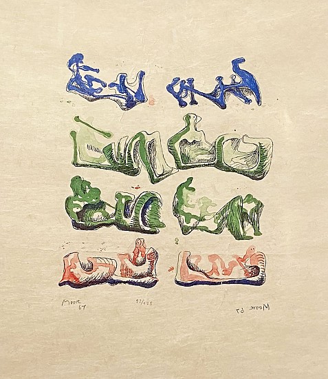 Henry Moore, Eight Figures
1967, Color Lithograph