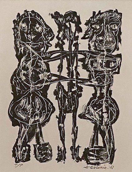 Aflonso A. Ossorio, Untitled (D.T. Two Figures Holding Eachother)
1951, Lithograph