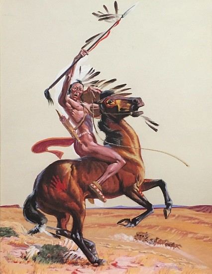 Bert McCausey, Indian Brave On Horseback
1965, Oil on Canvas
