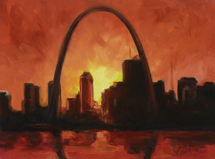 Irek Szelag, St. Louis Downtown - Sunset
Oil on Canvas