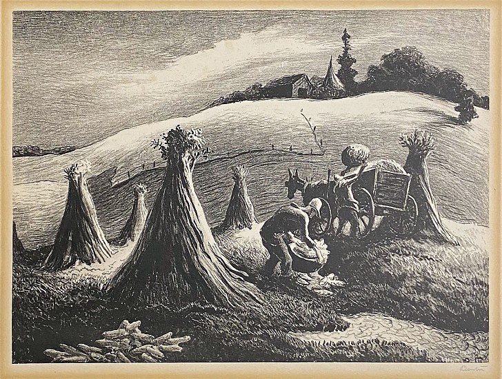 Thomas Hart Benton, Loading Corn (Shucking Corn)
1945, Lithograph