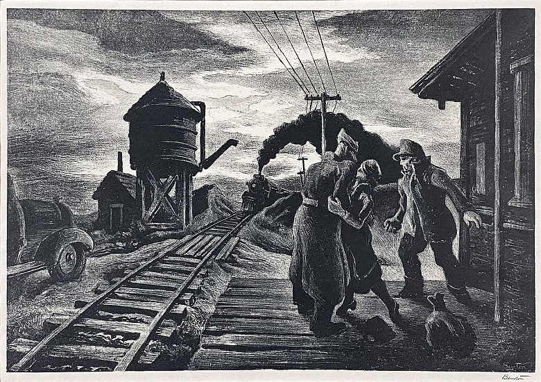 Thomas Hart Benton, Morning Train (Soldier's Farewell)
1943, Lithograph