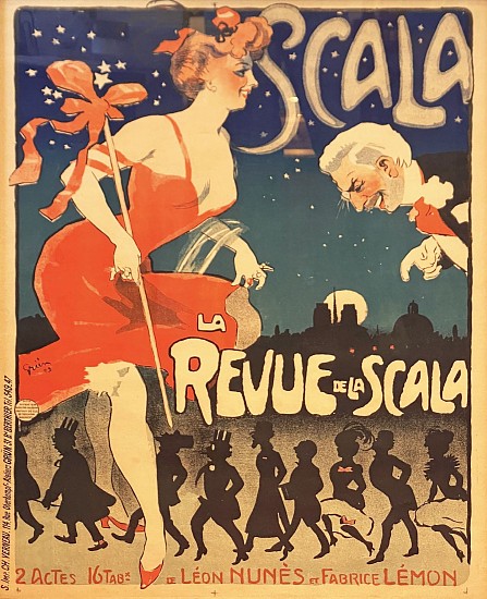 Grun, La Revue De La Scala
Color Lithograph Poster